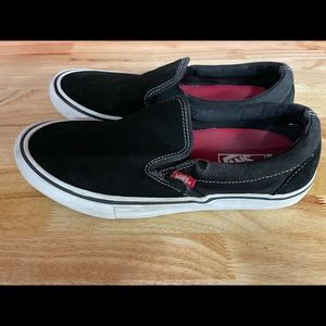 Vans slip on pro - black/white mens 10